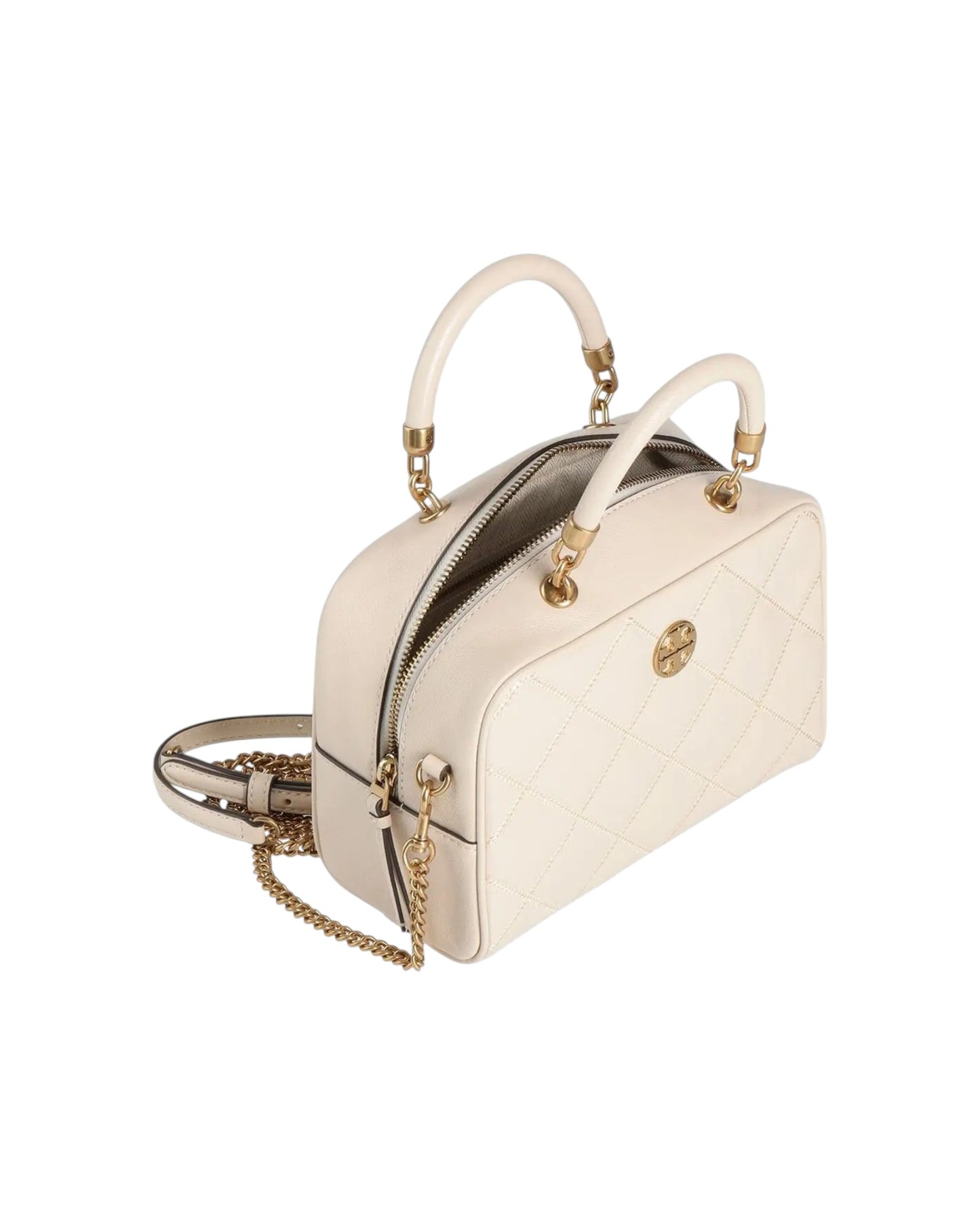 CARTERA TORY BURCH QUILTED LEATHER BOWLER BAG
