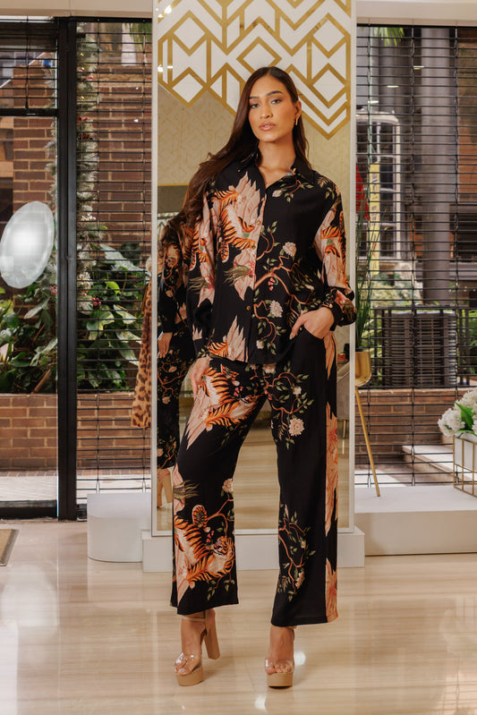 Set casual de pantalón estampado