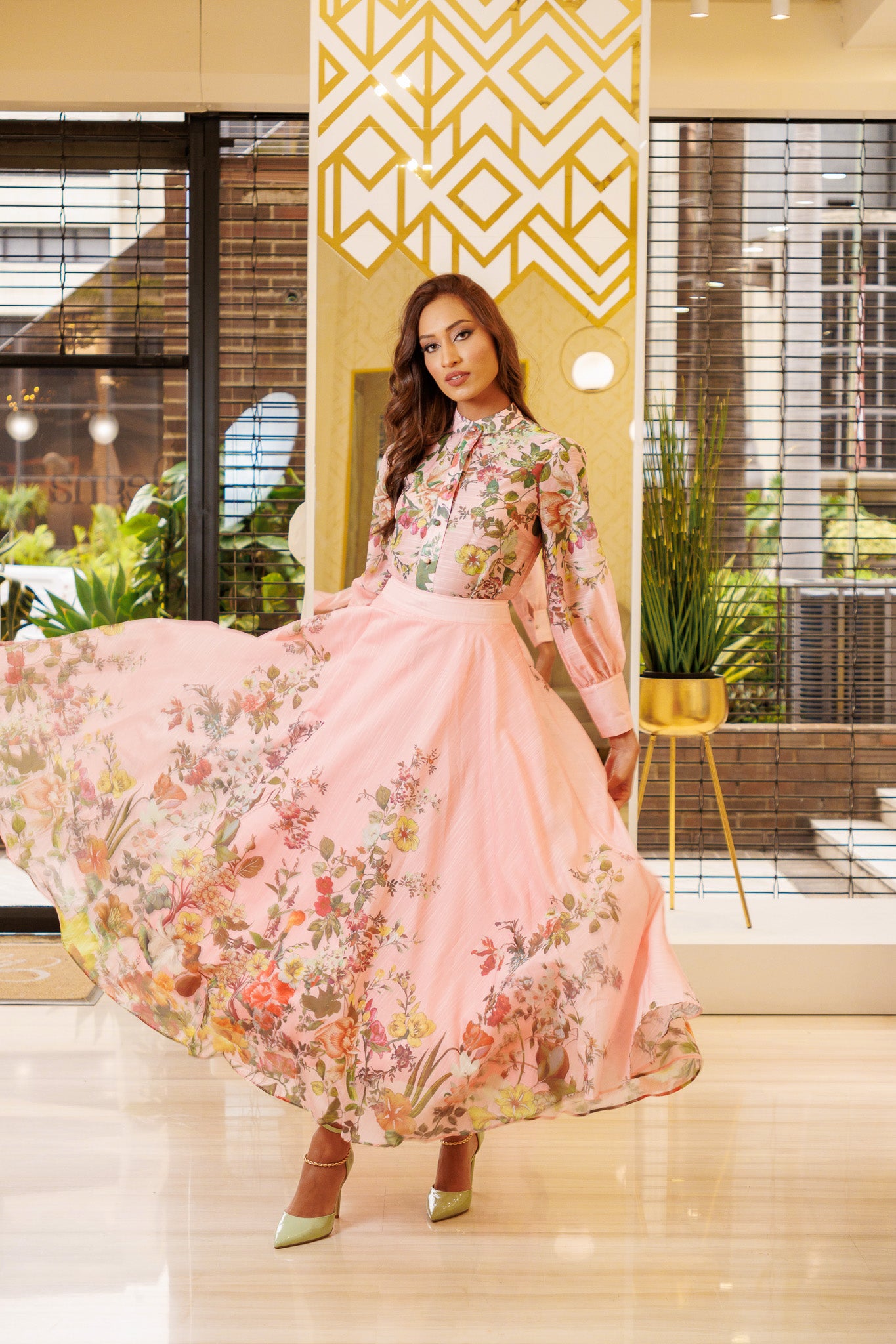 SET DE FALDA LARGA C/ESTAMPADO