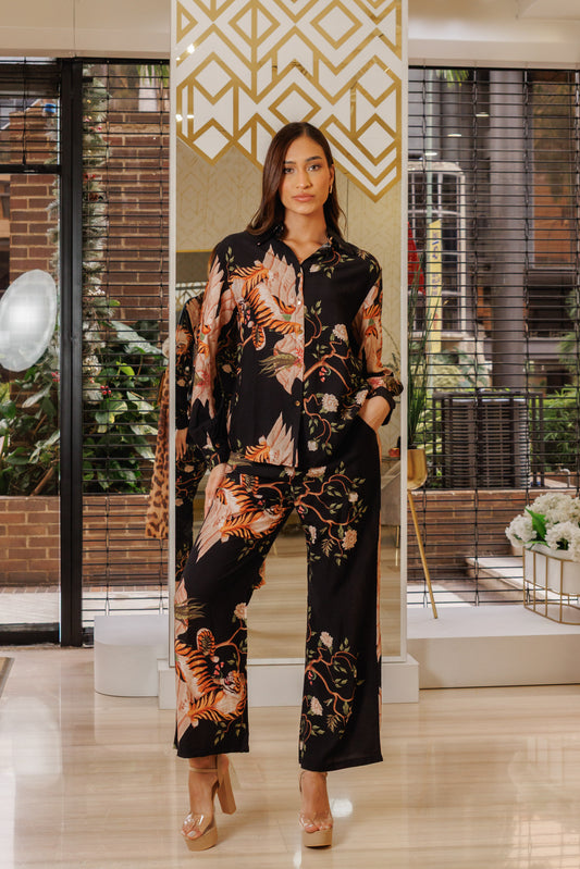 Set casual de pantalón estampado