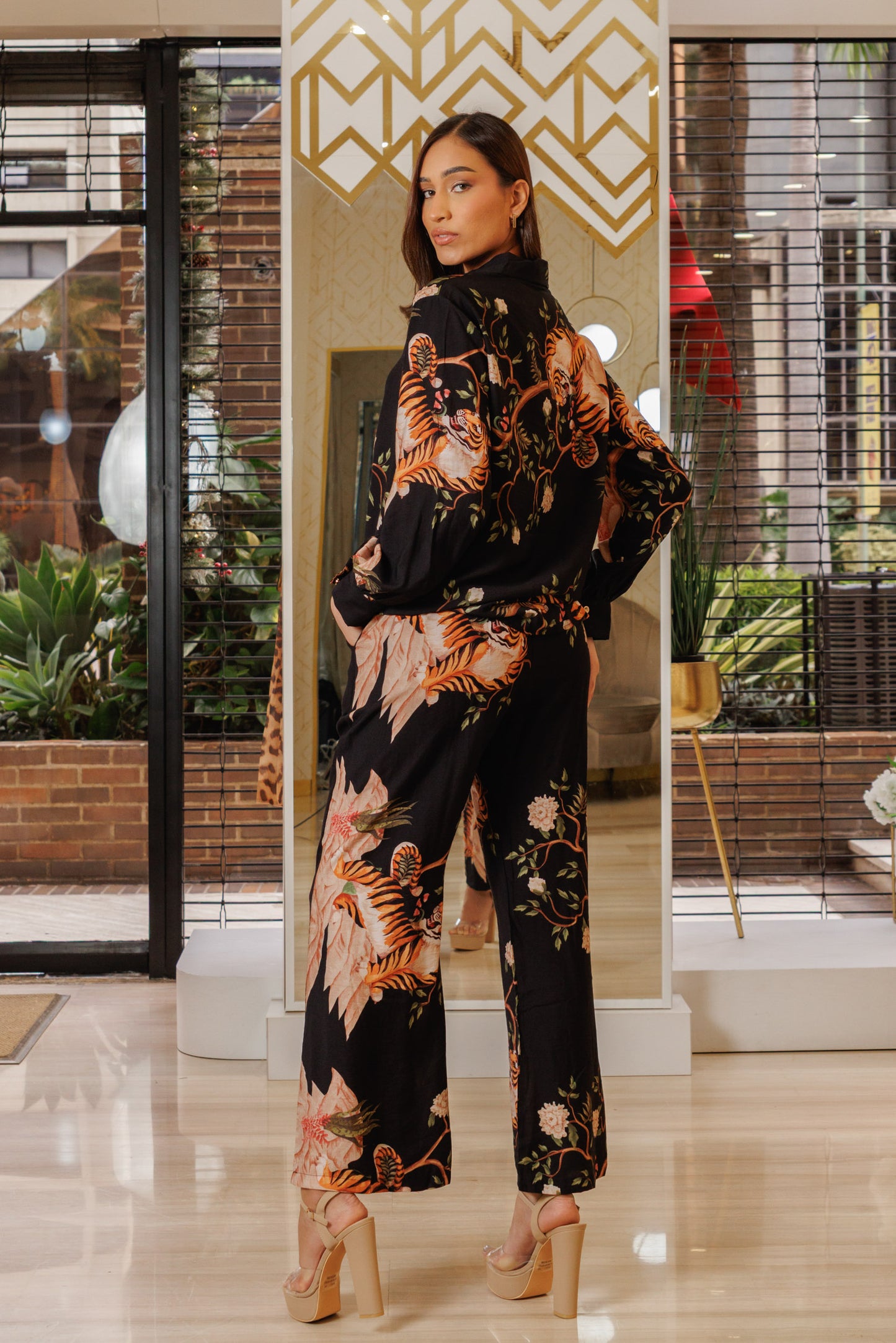 Set casual de pantalón estampado