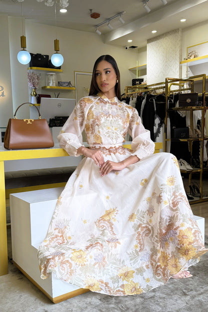 SET DOS PIEZAS ESTAMPADO FLORAL AMARILLO