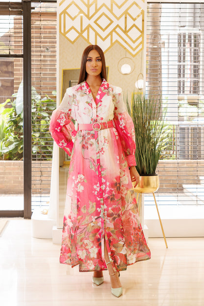 VESTIDO LARGO COCTEL ESTAMPADO