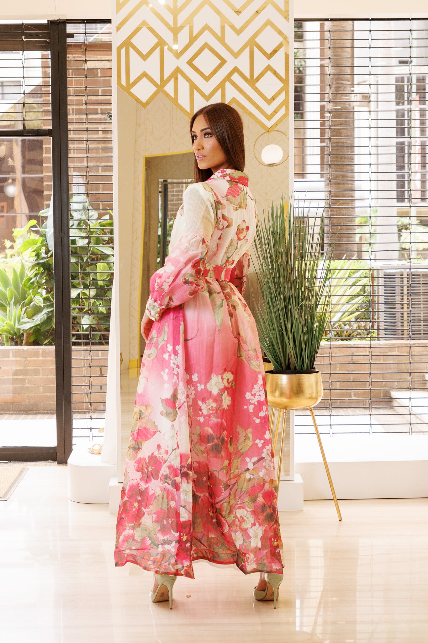 VESTIDO LARGO COCTEL ESTAMPADO